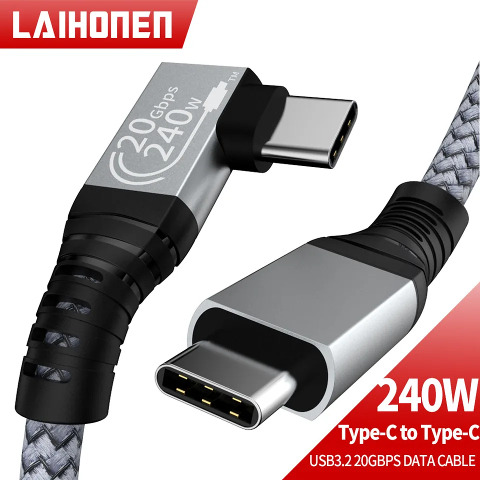 240W USB C kábel typu C PD 5A Rýchle nabíjanie kábla USB 3.2 Gen2 nabíjačka drôtového kábla pre Apple MacBook Thunderbolt 20 GBPS USB kábla USB