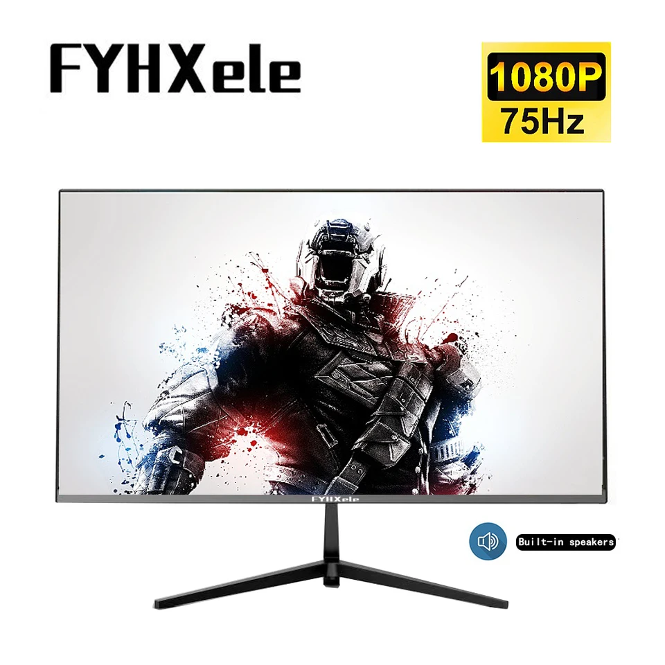 24inch monitor PC 75Hz VGA Desktop LCD displej FHD VA Panel 5MS Gamer Displej s reproduktormi HDMI kompatibilná podpora bezplatná Sync