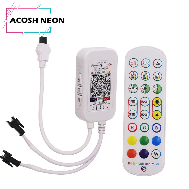 24Ke DC 5V 12V 24V Dream Color RGB Infračervený ovládač Bluetooth App Diaľkové ovládanie pre WS2812B WS2811 Ambient LED Lights Lights Lights