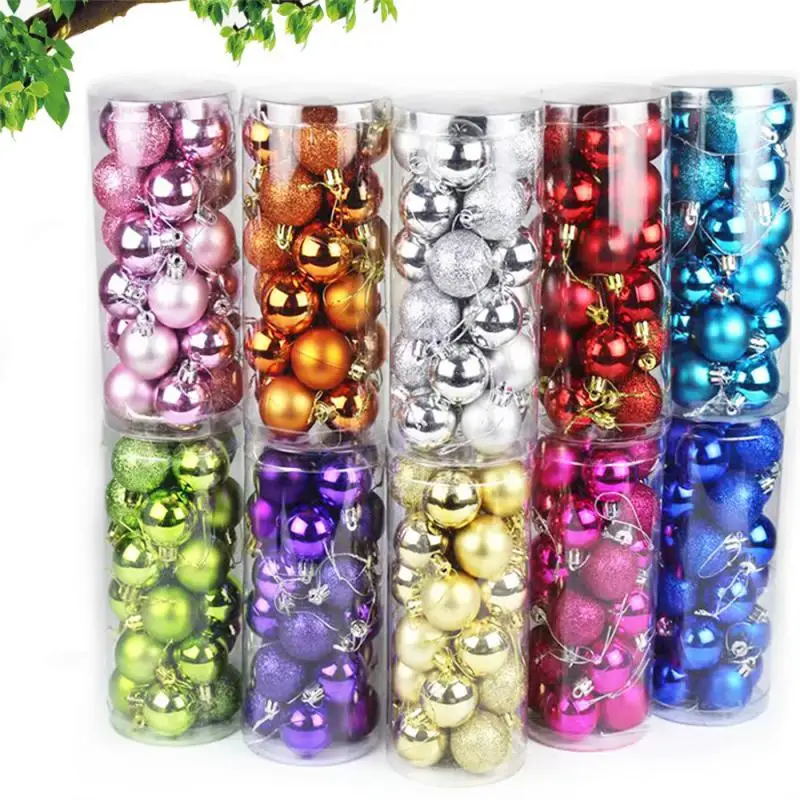 24ks 3cm vianočné gule vianočný stromček Ozdoby loptičky vianočné závesné stromy Domáci večierok Domáci večierok vianočný stromček Decor Darček