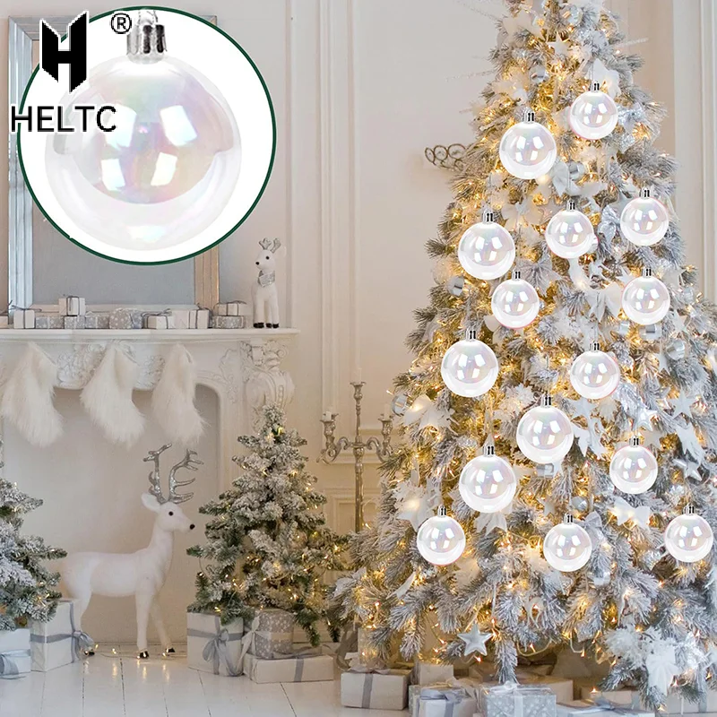 24ks 5cm vianočné dúhové lopty s čistým rozbitím DIY DIY DEVICTURÁCIA VYRAKY TREE HAGING Ball Party Festival Darček