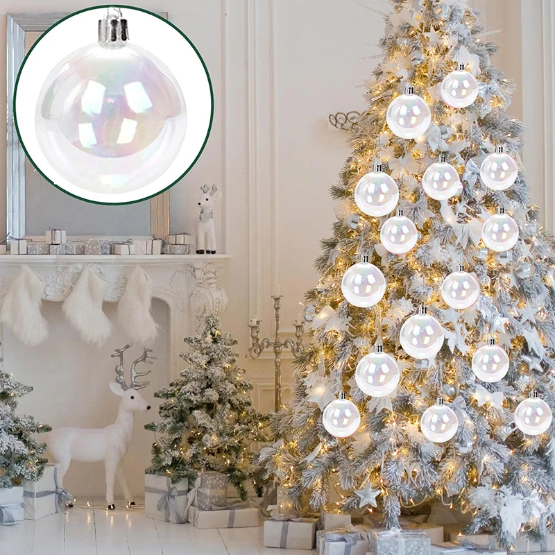 24ks 5cm vianočné dúhové lopty s čistým rozbitím DIY DIY DEVICTURÁCIA VYRAKY TREE HAGING Ball Party Festival Darček
