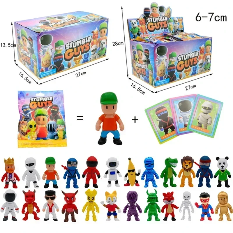 24ks narážajú na pádové chlapci Akčné figúrky hračky hračky Postava karta PVC Model kawaii anime zbierka bábiky pre deti darčeky