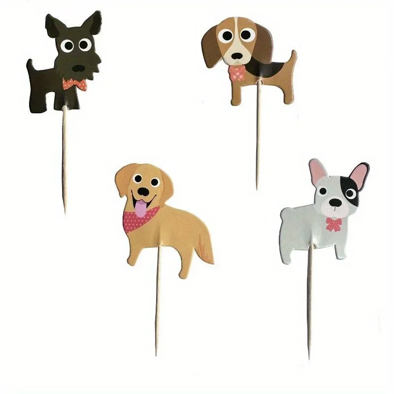24ks psie psie cupcake Toppers psí torta tortu topper šteňa narodeniny girland pet téma Party koláče dekorácie Dodávky