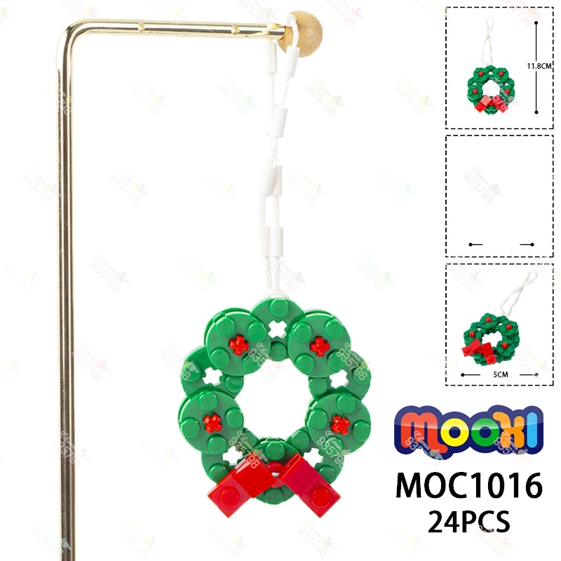 24ks vianočná séria dekorácie MOC Building Blocks Building Creative Green Vensant Model Model DIY Hračky pre deti pre deti MOC1016