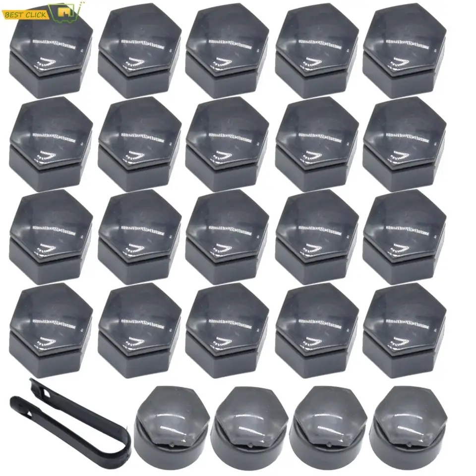 24ks šedá kolesá stredná matica Pneumatika Pneumatika Pneumatika Screck Prach Proof vodný kryt s náradím 22 mm pre Opel Vauxhall Holden Insignia 2010-17