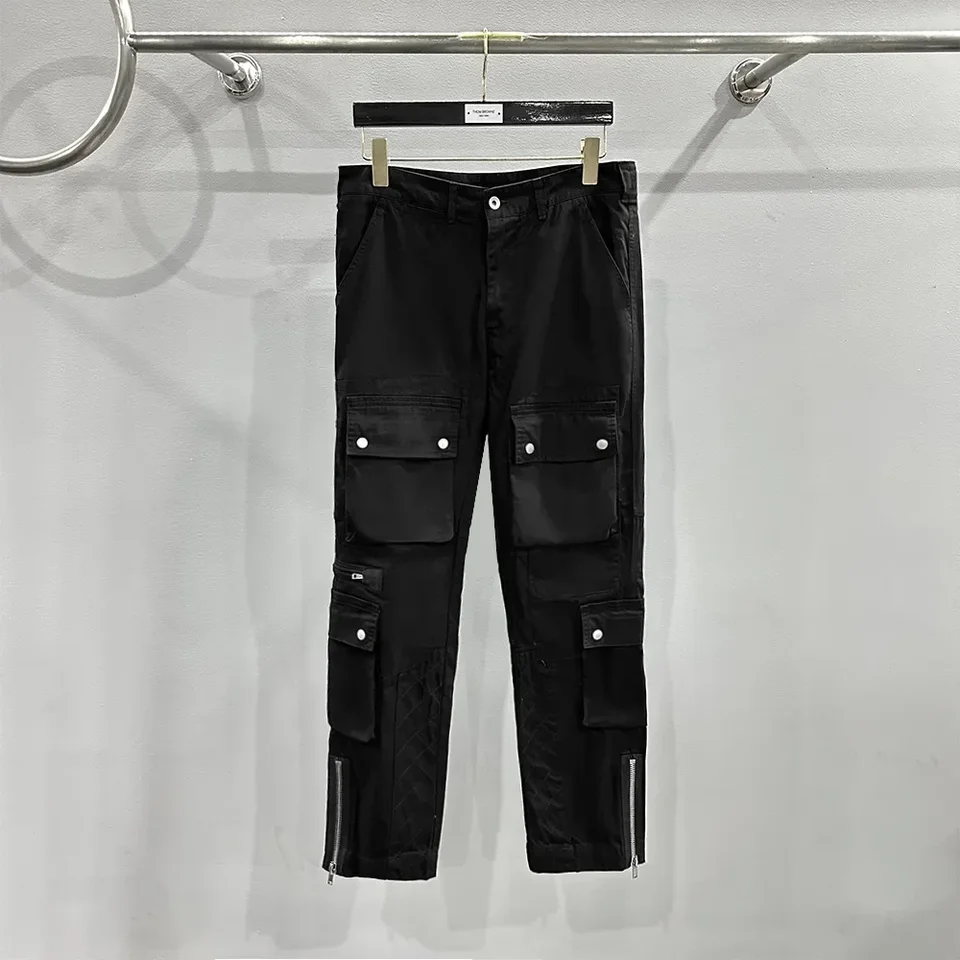 24SS Rick Pánske nohavice Y2K Streetwear Slacks High Street Sterp vreckové nohavice retro elegantné cyklistické nohavice RO Speckings