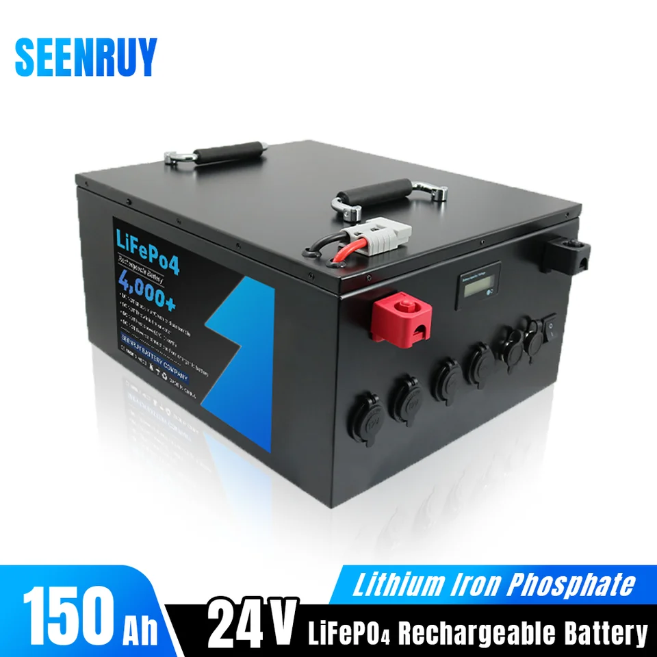 24V 150AH LIFEPO4 lítium batérie hlboký cyklus pre klimatizáciu RV rybárska loď Solárna energia +nabíjačka