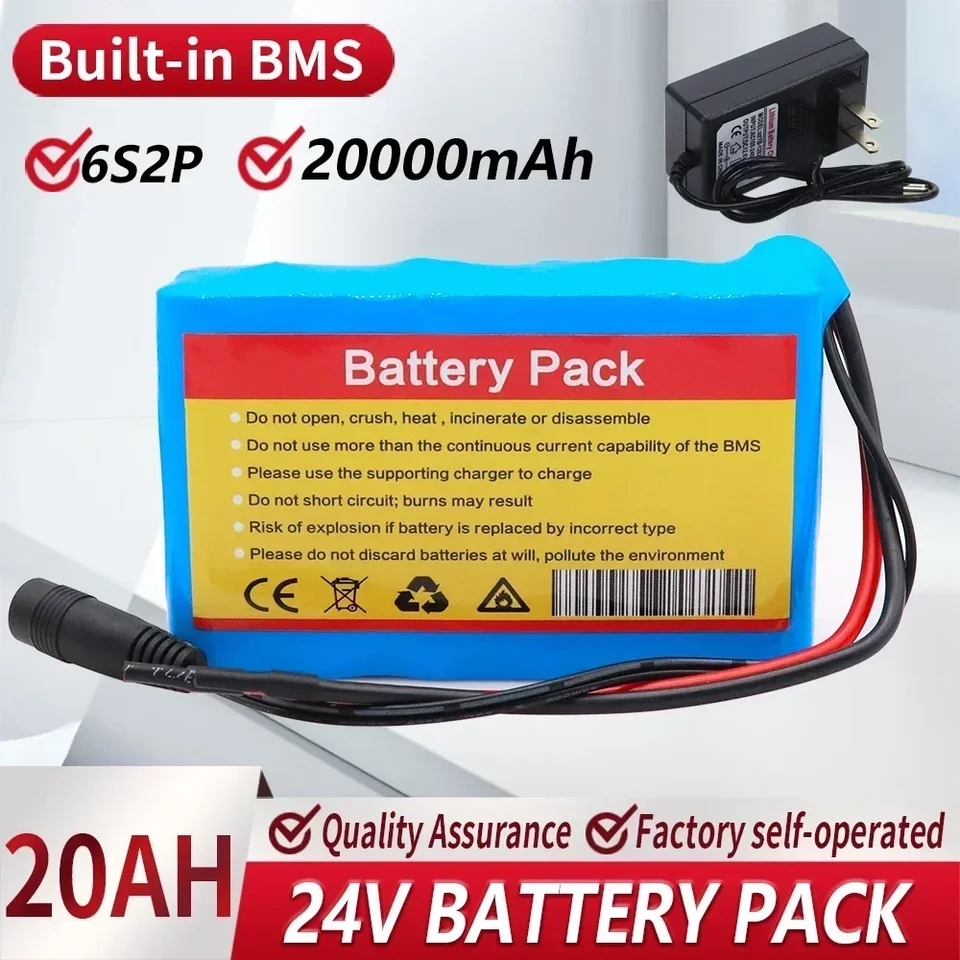 24V 20AH 58AH 68AH 18650 LI-ION BATKÁRNE BATÍVNE 25,2V LI-ION BATTERSKÁ BATTERS S nabíjačkou BMS