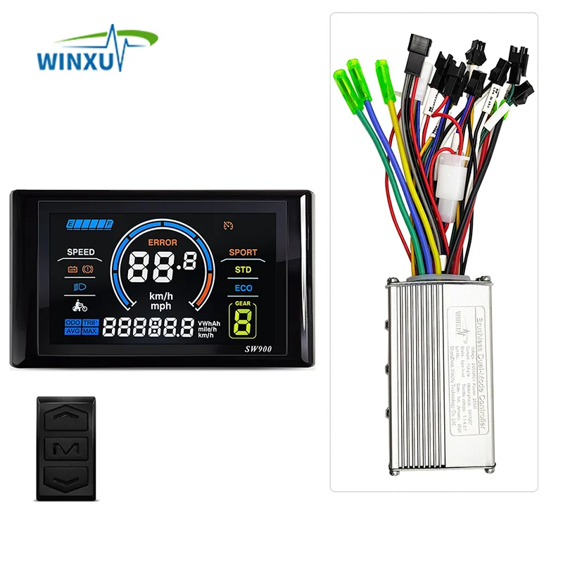 24V 36V 48V 250W 350 W E-Bike Brushless Motor Universal Drive Controller SW900 Color LCD Displej pre elektrické horské bicykle