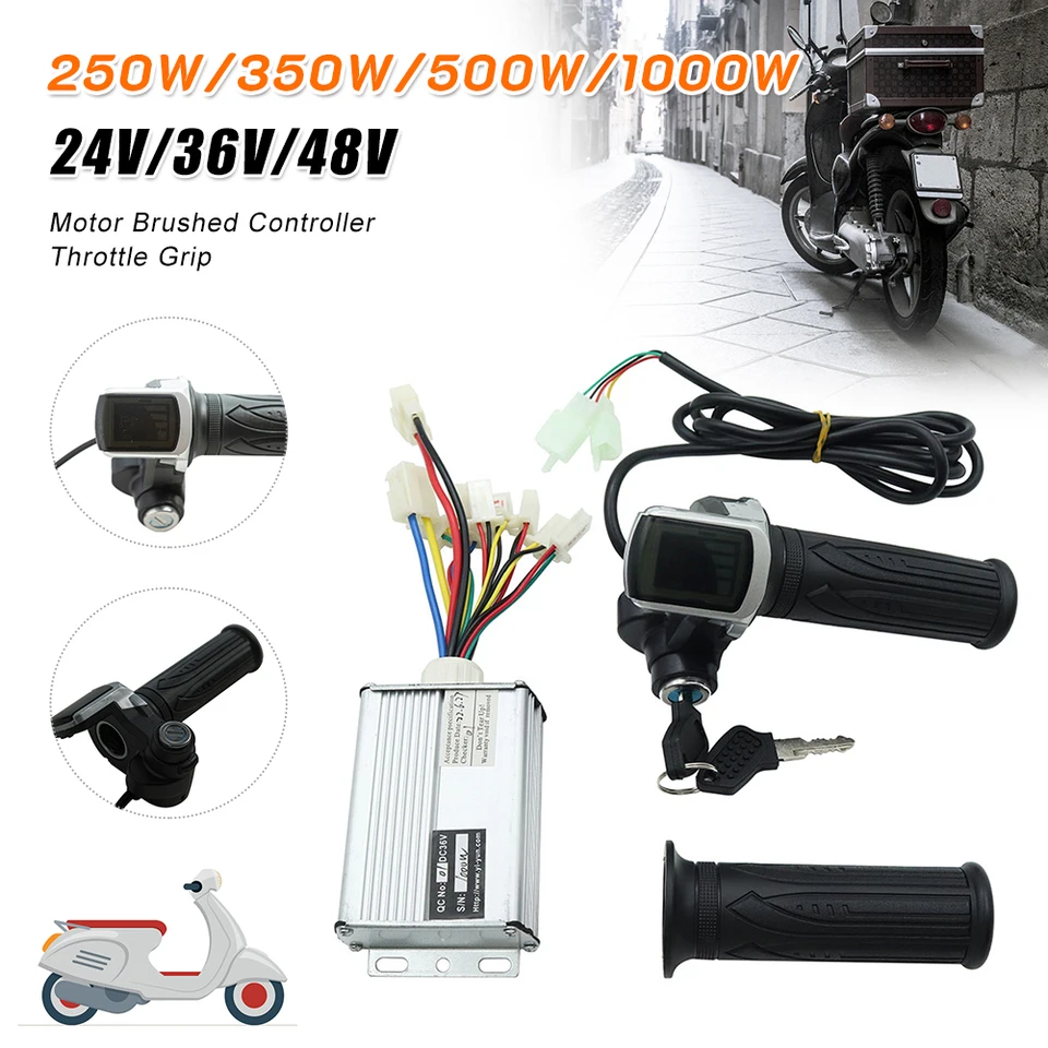 24V/36V/48V 250W/500 W/1000W Elektrický bicykel Ovládač s kefou a škrtiaca twist priľnavosť Elektrický ovládač Secootter