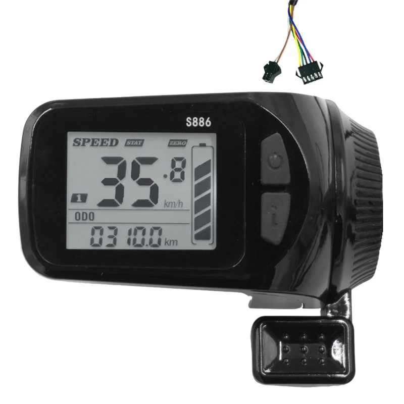 24v/36v/48V/60V S886 EBIKE LCD DISPICK PANEL PARLE PAMBLE METHER METER pre elektrické bicykle E-SCOOTER (SM zástrčka)