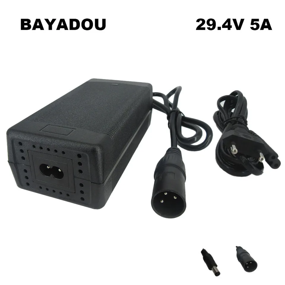 24V 7S 5A LI-ION Fast Charger 29,4 V 24 V LITHIUM 20AH 30AH 40AH nabíjačku batérií DC XLR XT60 Connector EU US AU UK