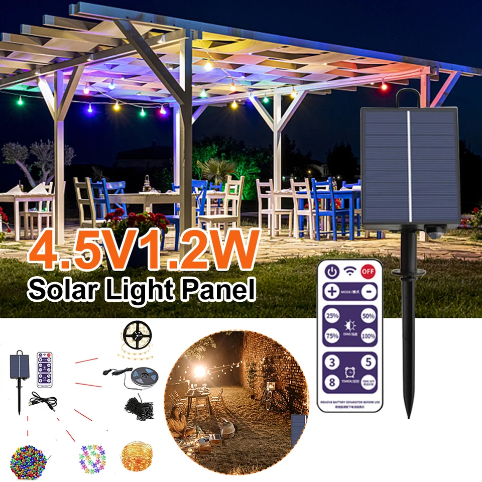 24V solárna batéria súprava súprava LED reťazec LIGH LAMP LIGHIUM PANEL OVLÁDAČ GARDER STREET LIGHT DEOCOR (s diaľkovým ovládaním)