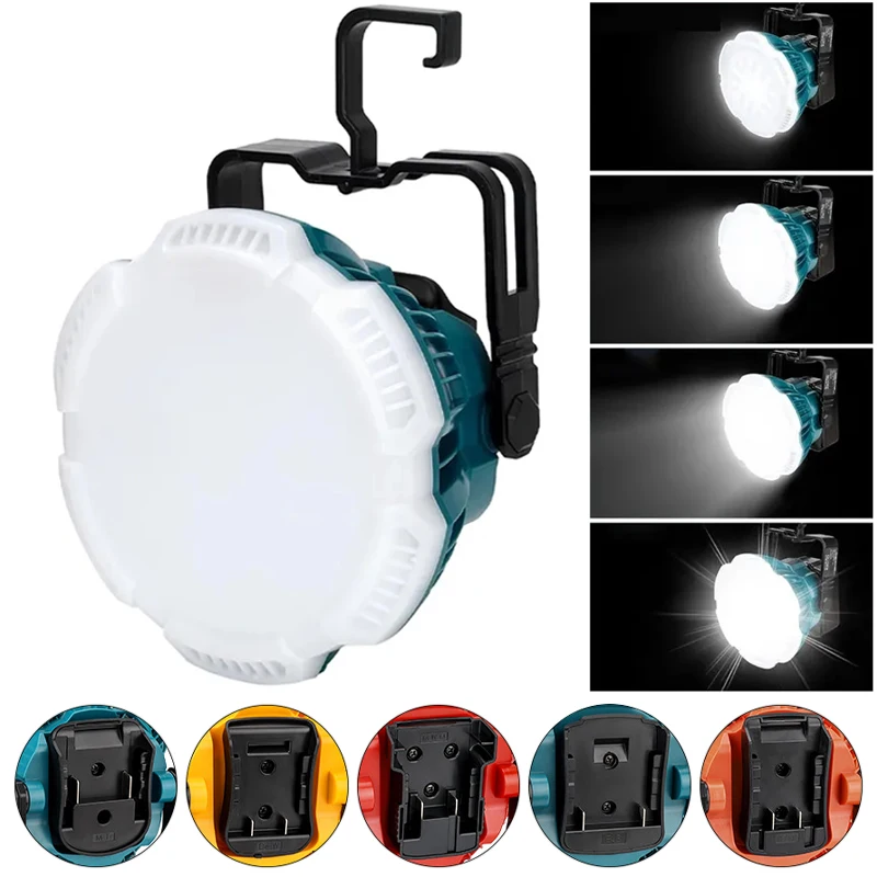 24W 2400LuMen LED kempingová lampa s háčikom pre Makita/Bosch/Dewalt/Milwaukee 14.4V-20V lítium batérie bezdrôtového LED pracovného svetla LED svetlo LED svetlo