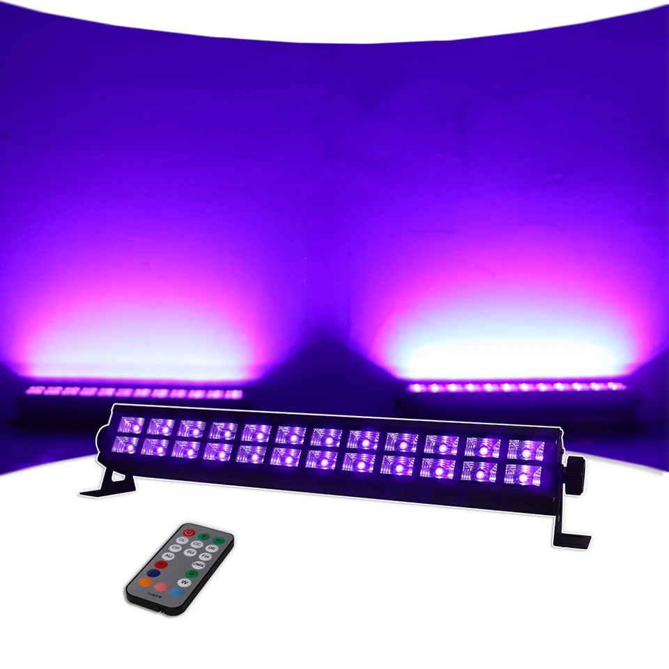 24x3W LED UV Čierne svetlá pódium Blacklight DMX Ultrafialové efekt Svetlo pre Halloween Vianoce tanec DJ Disco Party Bar