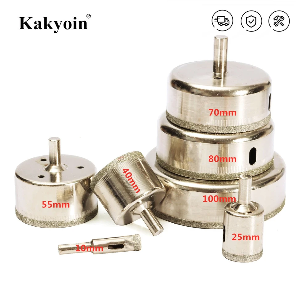 25. 10. 40/55/70/85/100 mm 7pcs jamky pílky vŕtacie kúsky veľké diamantové diery píly dlaždice keramické sklo Porcelánové mramorové vŕtacie bit bit