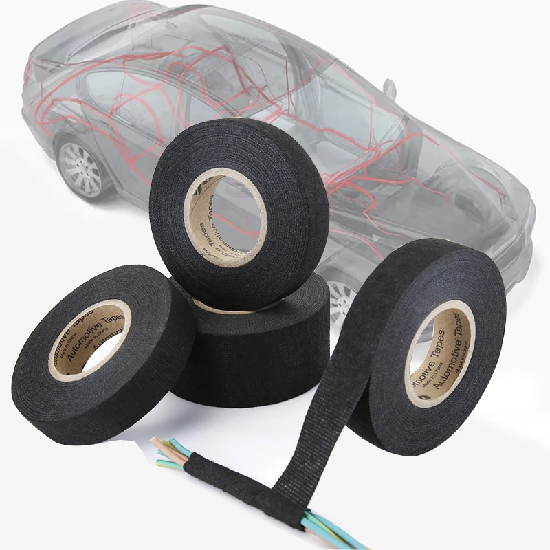 25/15 m tepelne rezistentná lepkavá látková páska pre automobilový kábel káblového zväzku na ochranu protikladu elektrickej izolačnej pásky