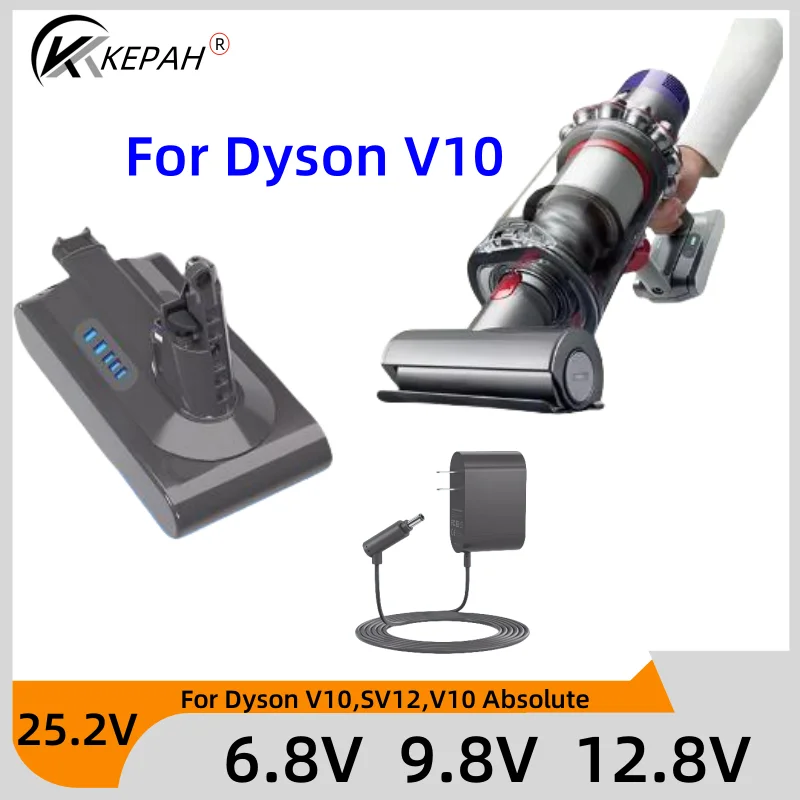 25,2V V10 Výmena batérie 25,2V 9,8AH 12,8AH pre Dyson V10, SV12, V10 Absolute, V10 Fluffy, Cyclone V10 Vysávač batérie