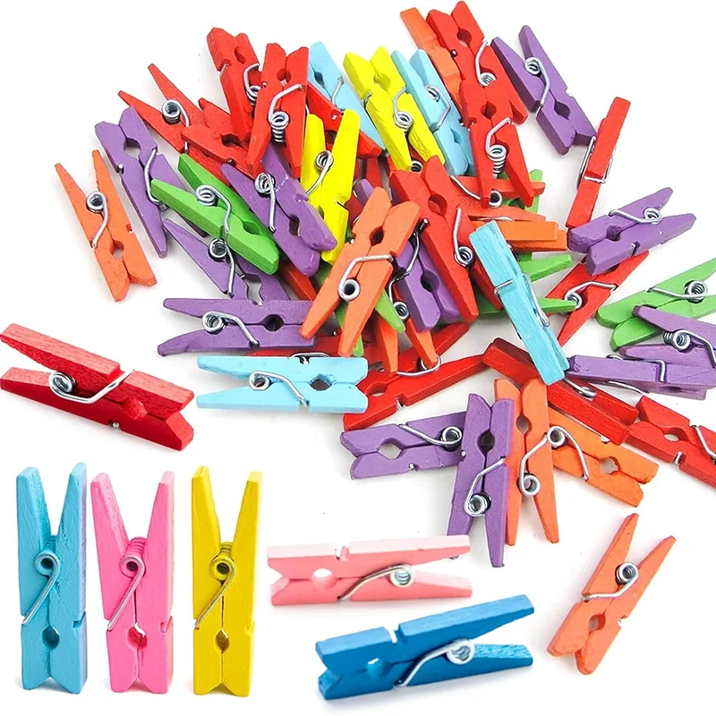 25/35/45/72 mm drevené farebné fotošpistôt Mini Clothespins Prírodné drevo malé oblečenie špendlík DIY remeselnícky papier Peg Clothespin