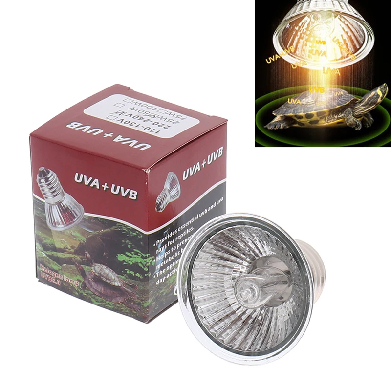 25/50/75 W UVA+UVB 3.0 Reptile Light Bream Turb Basking UV žiarovky Ovládanie Vykurovacia lampa Regulátor teploty žiarovky
