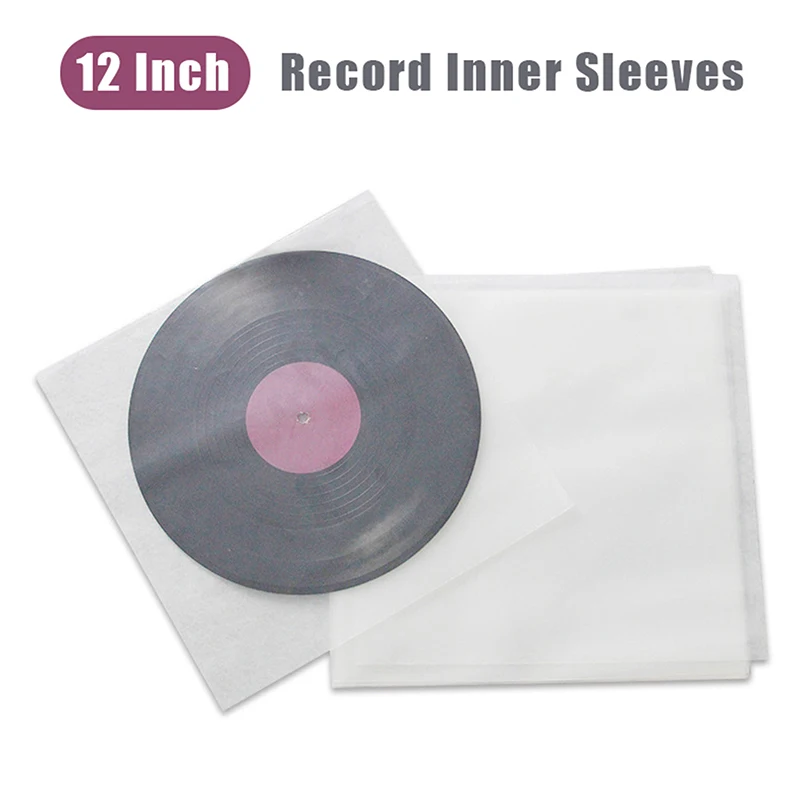 25/50ks 12 palcov Clear Vinyl Record Protecter LP Vinyl Record Self Adhesive Bag Plastové interpretácie pre CD Tape Chránené rukávmi