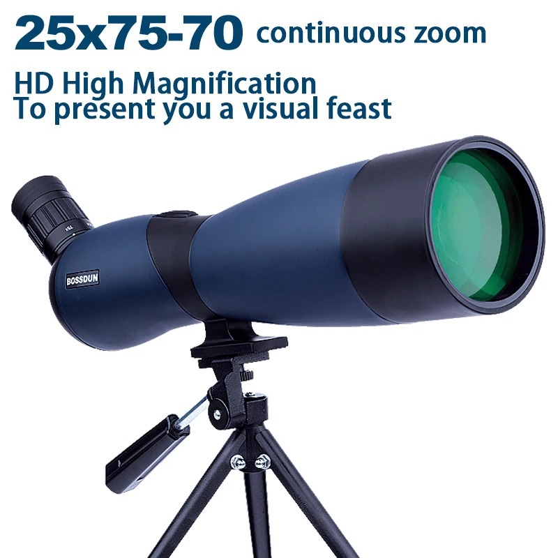 25-75x70 priblíženie SPORTING SPORTÚCIE HD MONOCULLIVÁ VYSOKÉ ZVÝRENIE Vodotesný ďalekohľad s tabuľkovým statívom pre cestovanie poľovníctva pre birding