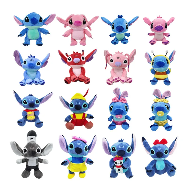 25 cm Disney Plush Toy Disney Stitch Originálne anime figúrky Lilo a steh roztomilé plnené hračky film Periférie mäkkých ozdôb darček