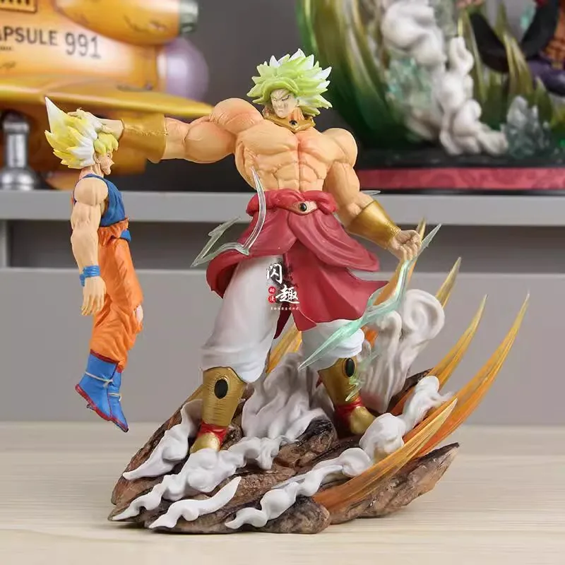25 cm Dragon Ball Broli vs Goku Anime Figures Super Saiyan Broly Goku Action Figurín Figury Fullpower Figures GK PVC Model Hračky