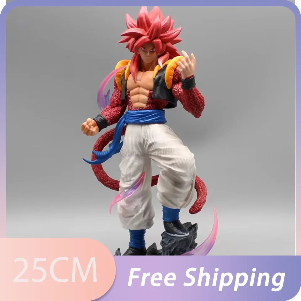 25 cm Dragon Ball Getata Anime Figures Super Saiyan 4 Getata Figures SSJ4 Model PVC Socha Doll Collection Decoration Hračky darček