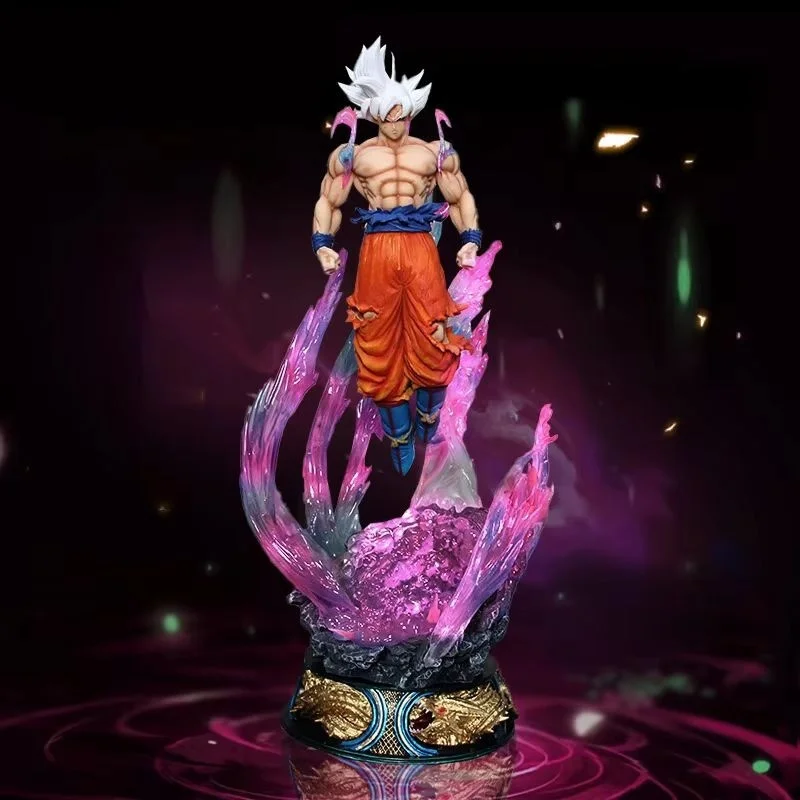 25 cm Dragon Ball Son Goku Anime Figures Ultra Instink Super Saiyan Socha PVC Emit Light Model Ornament Collection Gift