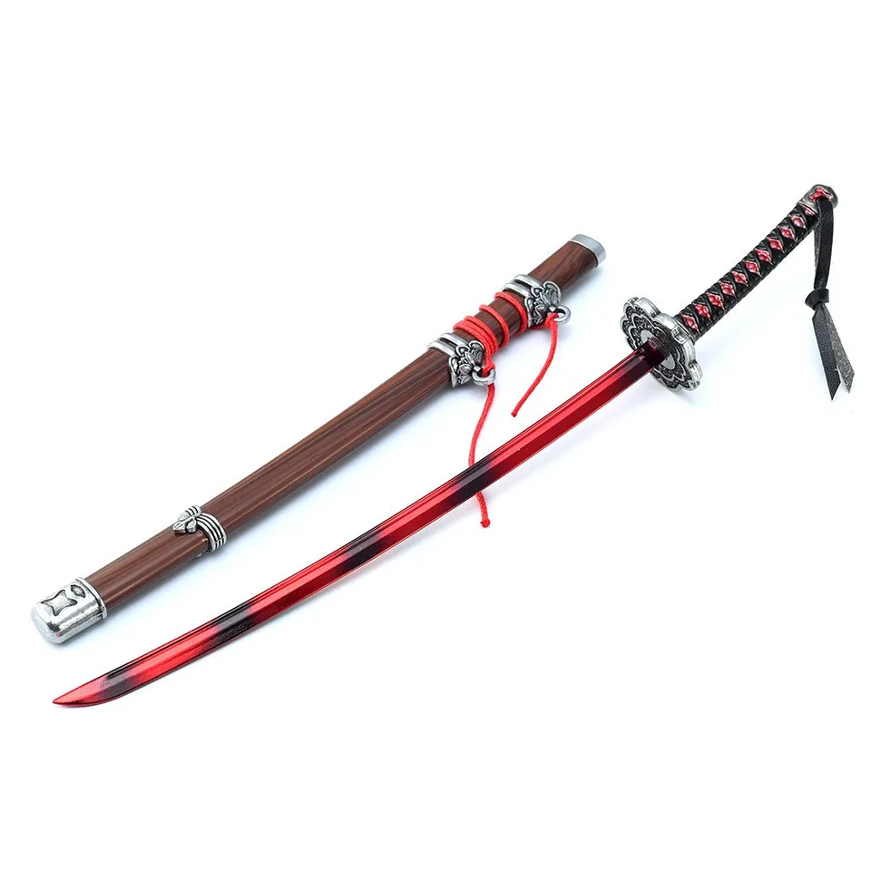 25 cm fushigiri milostivý dar slz Red Mortal Blade Wolf Sekiro: Shadows Die dvakrát hier Perifériá kovové katanové zbrane modely