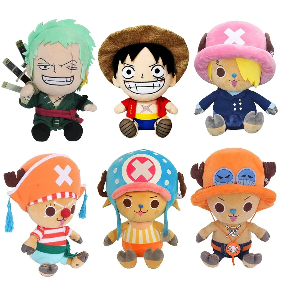 25 cm jeden kus anime figúrky cosplay plyšové hračky Zoro Sanji Luffy Chopper Ace Law