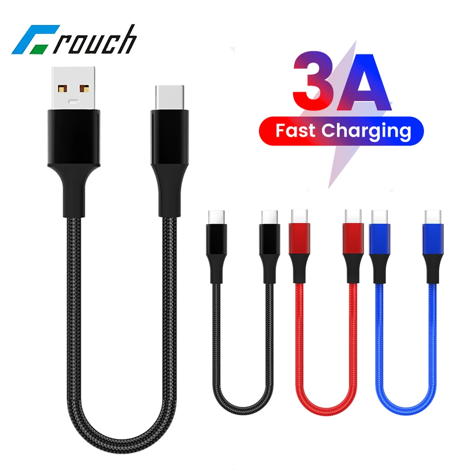 25 cm krátky USB C na typ C kábel 3A Rýchle nabíjanie USB typu C kábel Kábel Kábel pre Samsung Xiaomi Huawei nabíjanie telefónu
