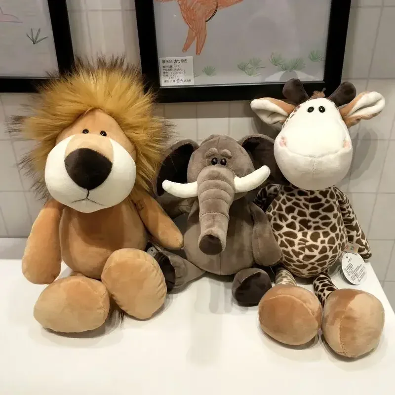 25 cm plnené Live Lion Tiger Elephant Monkey Leopard Giraffe Raccoon Doll's Simulations Forest Forest Hračky pre deti darček