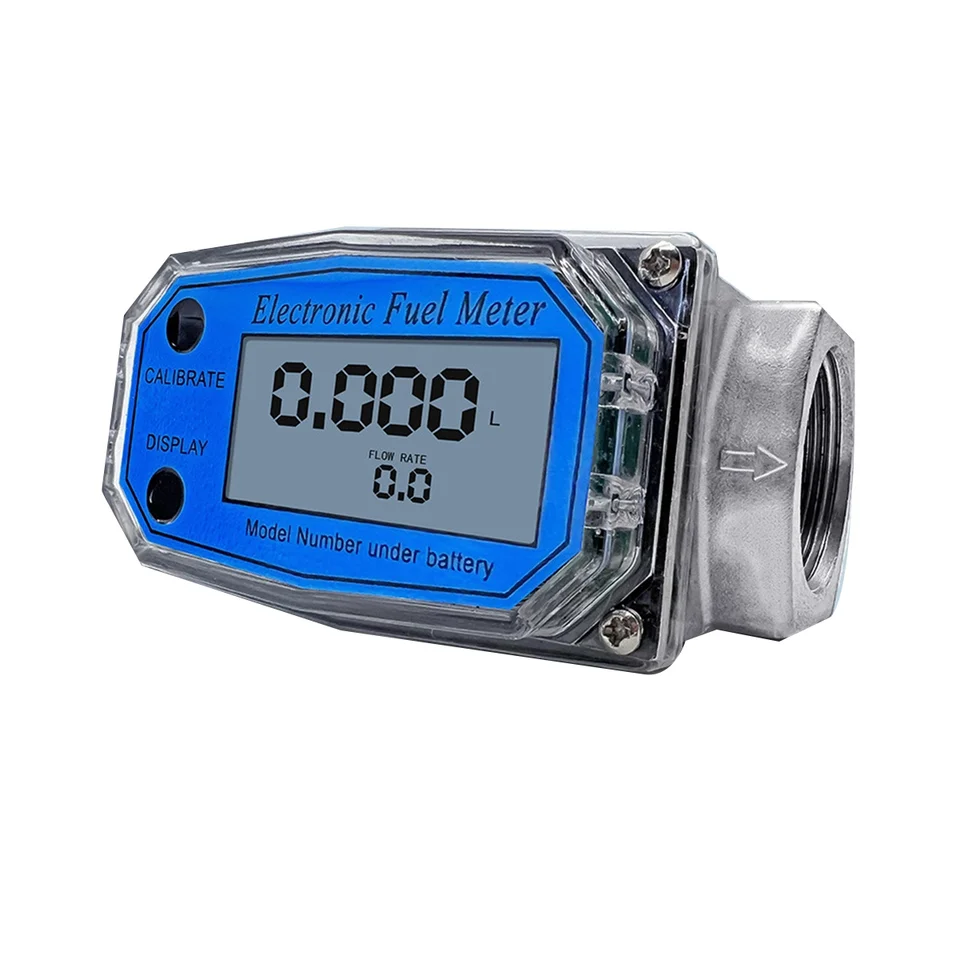 25 Digitálny prietok turbíny na meranie benzínovej vody mora kvapalina Blue