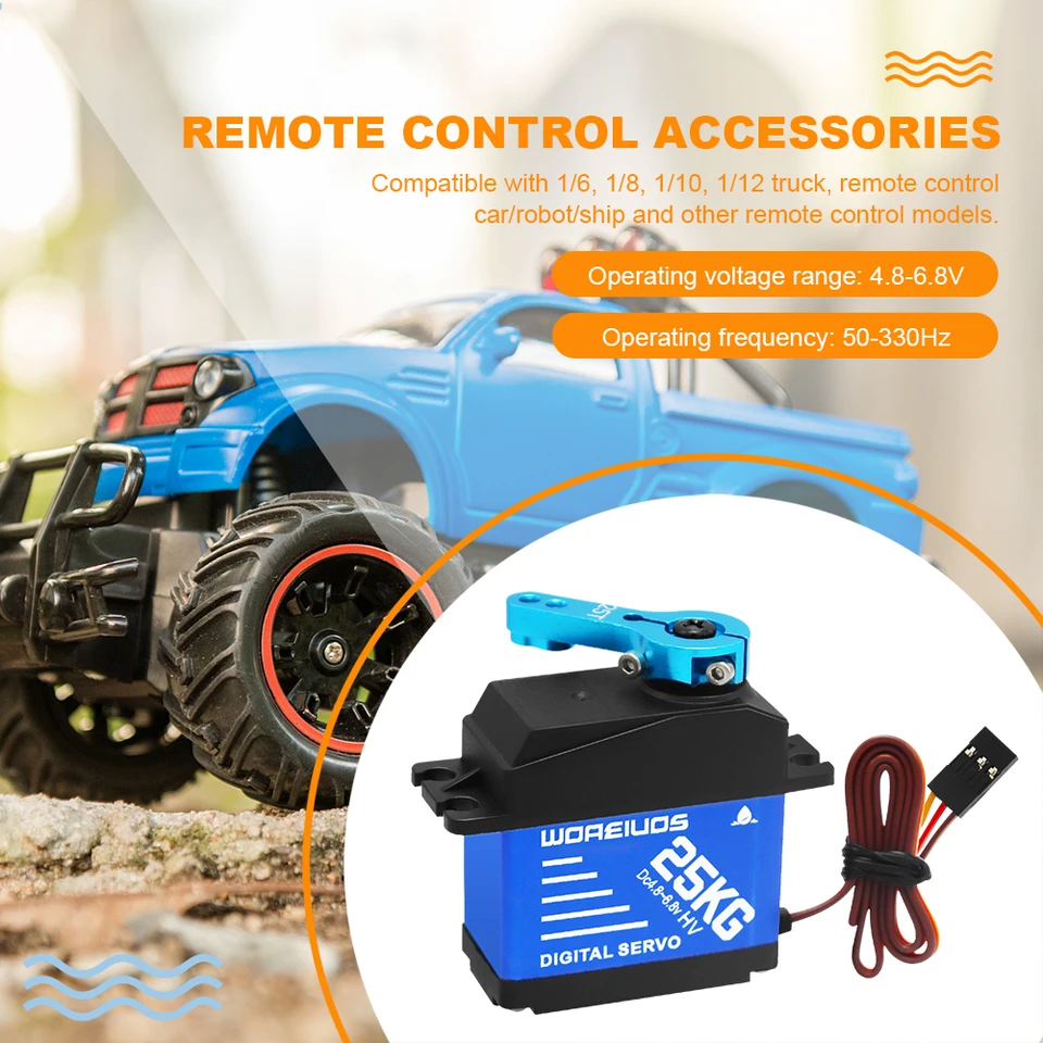 25 kg Metal Gear Digital Servo s vysokým krútiacim momentom vodotesný RC Metal Gear Digital Servo Digital Riadenie pre výstroj pre RC Crawler Robot Boat
