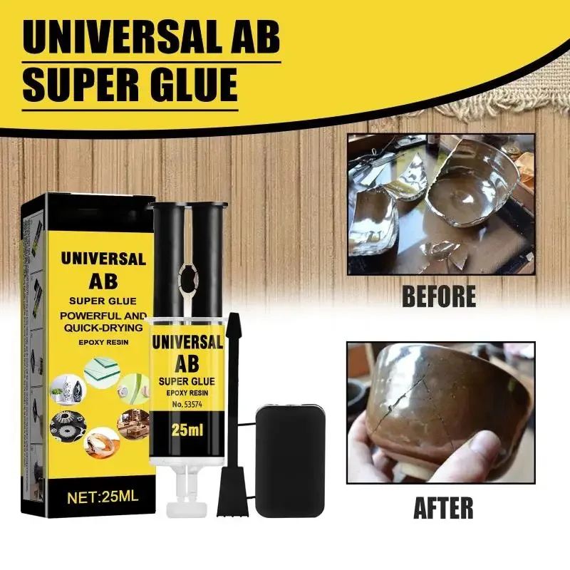 25 ml boxu epoxidová živica Ab lepidlá vodotesná a vysoko teplotná odolná voči oprave Push Push Rupe Llue Woodworking DIY