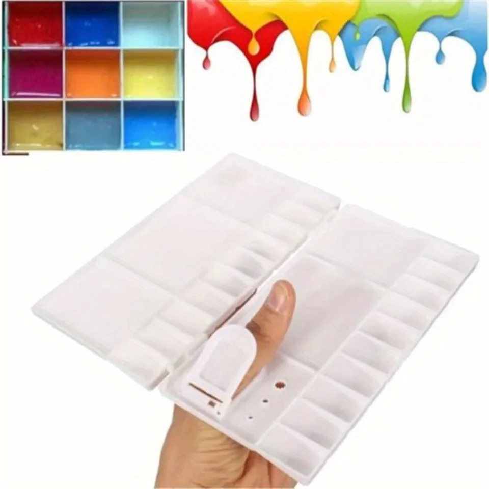 25 mriežkových paletových veľkých umeleckých náterových podnosov Oil Watercolor Plastové palety na maľovanie kresby Kreslenie