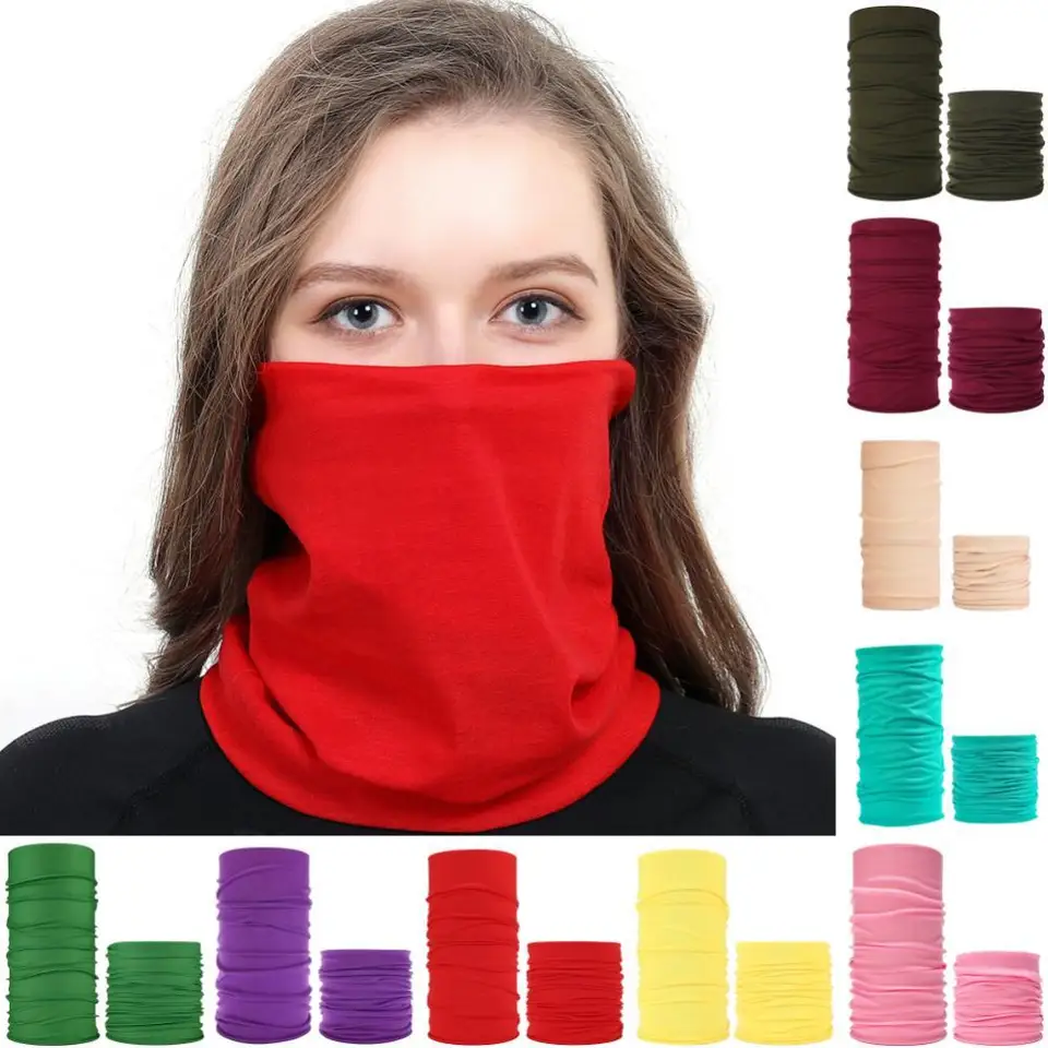 25 Solid Colors Seamless Bandanas For Women Men Summer Headband Cycling Head Scarf Sports Face Mask Balaclava Custom