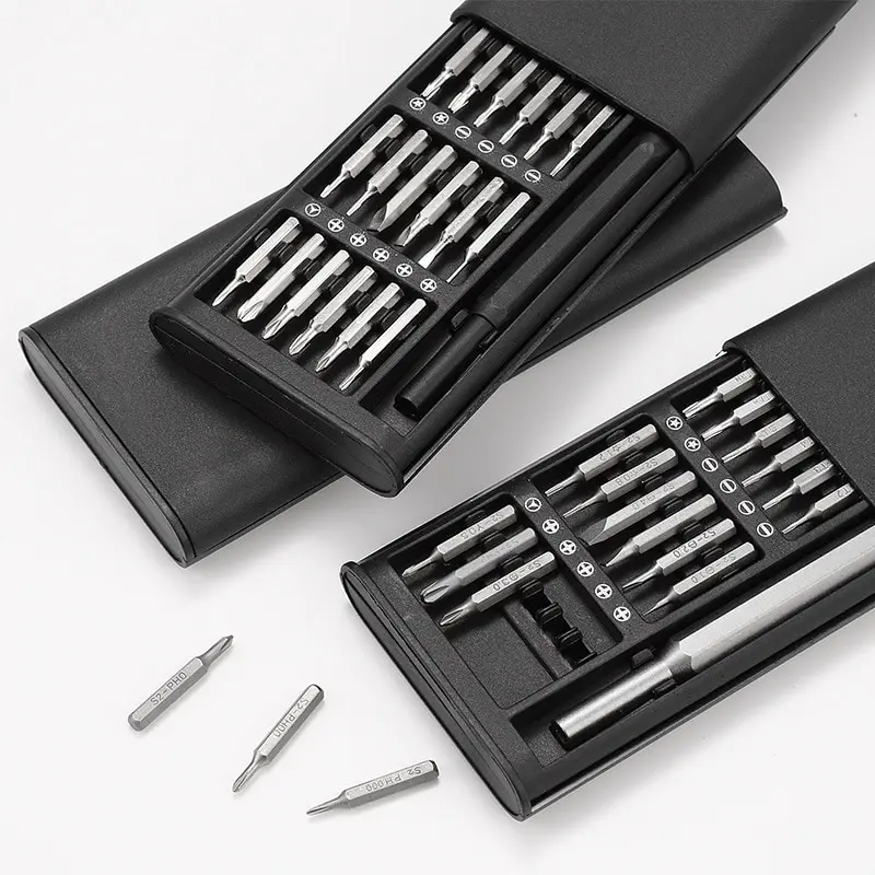 25 v 1 skrutkovači Set Precision Magnetic Screw Driver Bits Bits Mini Tool Puzdr Dismountable pre opravu telefónu inteligentných domácich počítačov