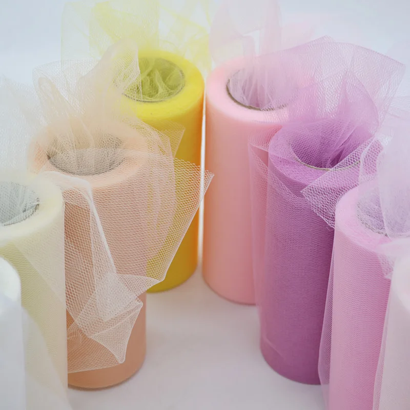 25 Yards/Lot 6inch Tissue Tulle Roll Svadobná dekorácia Tutu Spool Craft narodeniny oslava pre bábätká Svadobné dekorácie Dodávky