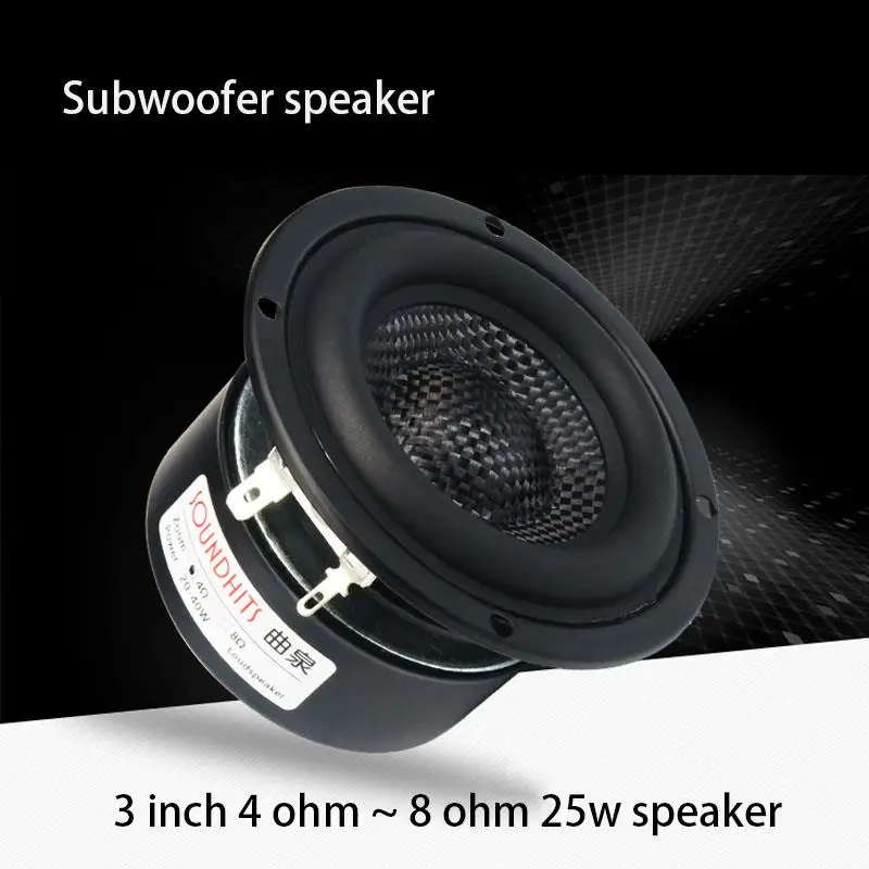 25 ~ 40 W 3 -palcová reproduktorová jednotka 4 ~ 8ohm reproduktor subwoofer basový hifi reproduktor jednotkovú jednotku sklenené vlákno tkanina Nízka frekvencia
