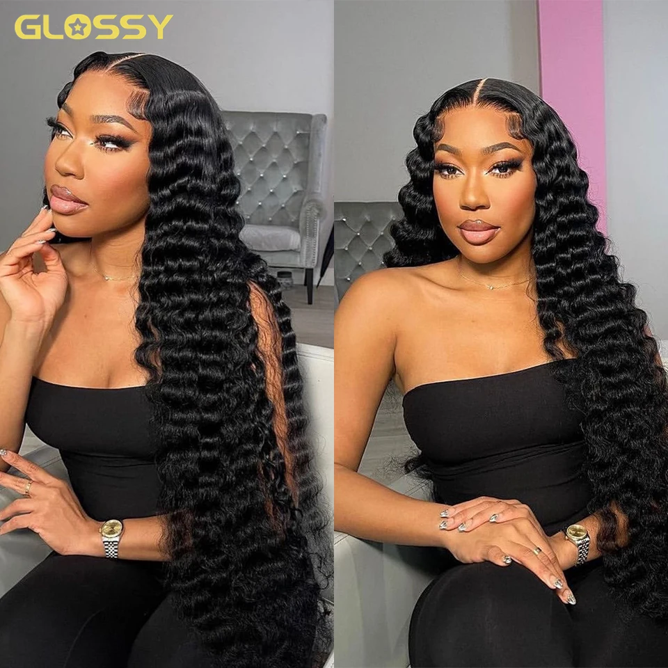 250% 13x6 voľná hlboká vlna čipka čelná parochňa pre ženy 13x4 HD Lace Curly Lace predné ľudské vlasy Brazílske parochne v predaji 30 34 palcov