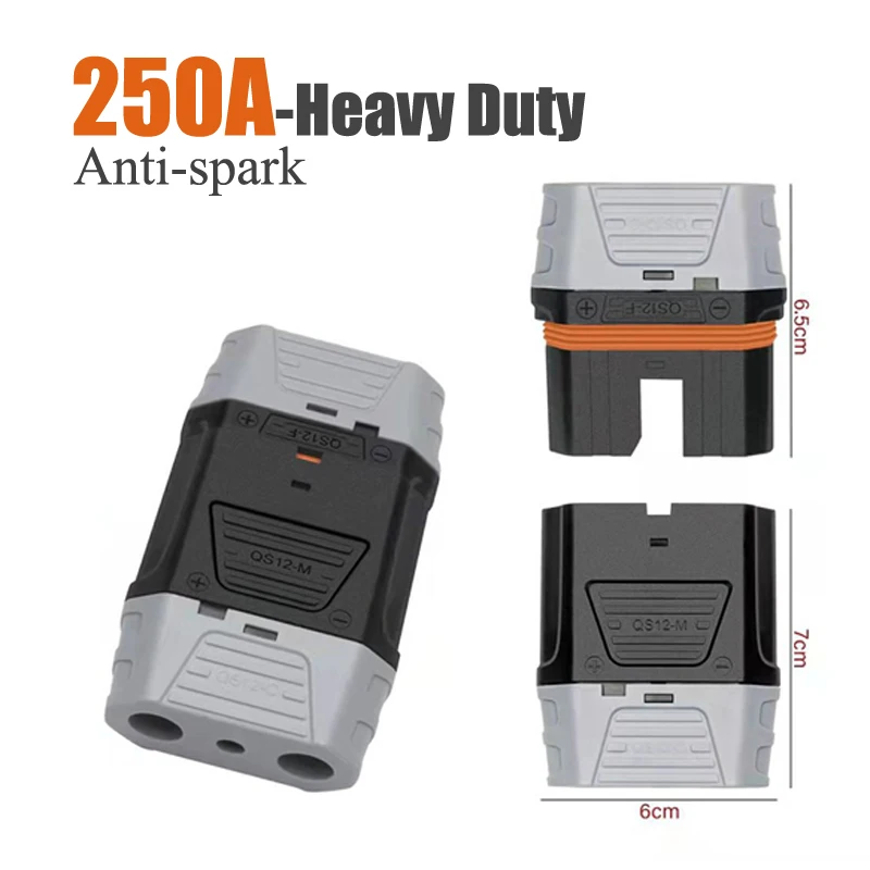 250A Anti Spark Mužská ženská zástrčka QS12-S Vysoko prúdový výkonový konektor Litium Battery Connector pre štart automobilu lietadla