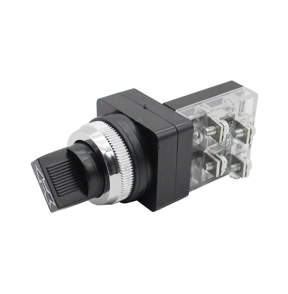 250V 6A Knob s elektrickým rotačným spínačom 30 mm 25 mm 2 Poloha/3 prepínač tlačidla voličov 1NO TSS-25 TSS-30