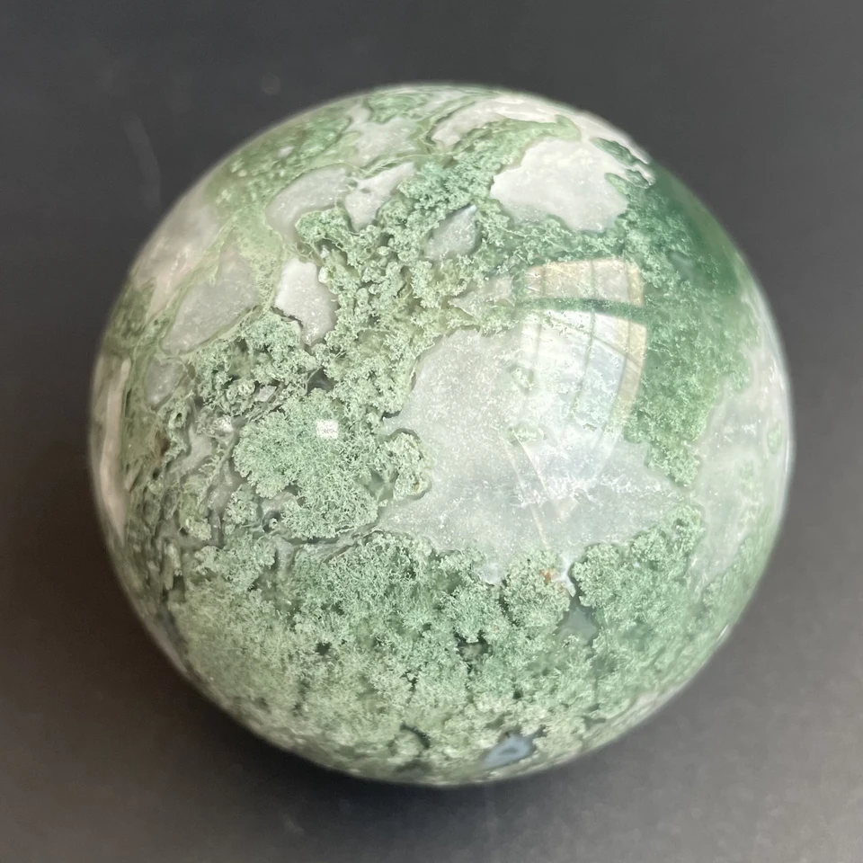 259G Prírodná krištáľová guľa Moss agát Sphere Rock Decotion Drsné leštené kremeňové hojenie kameňa Z806