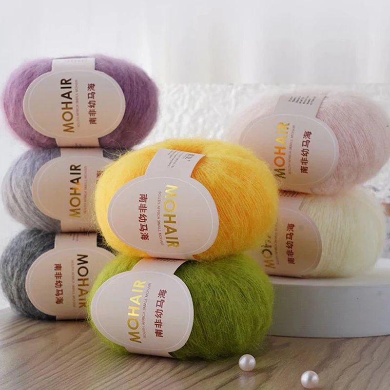 25g/roll Mohair priadza mlieko dieťa mäkké pletenie vlnená háčkovacia priadza pre ručne pletenie teplého svetrového šálu šál pre domácich majstrov pre detské ponožky