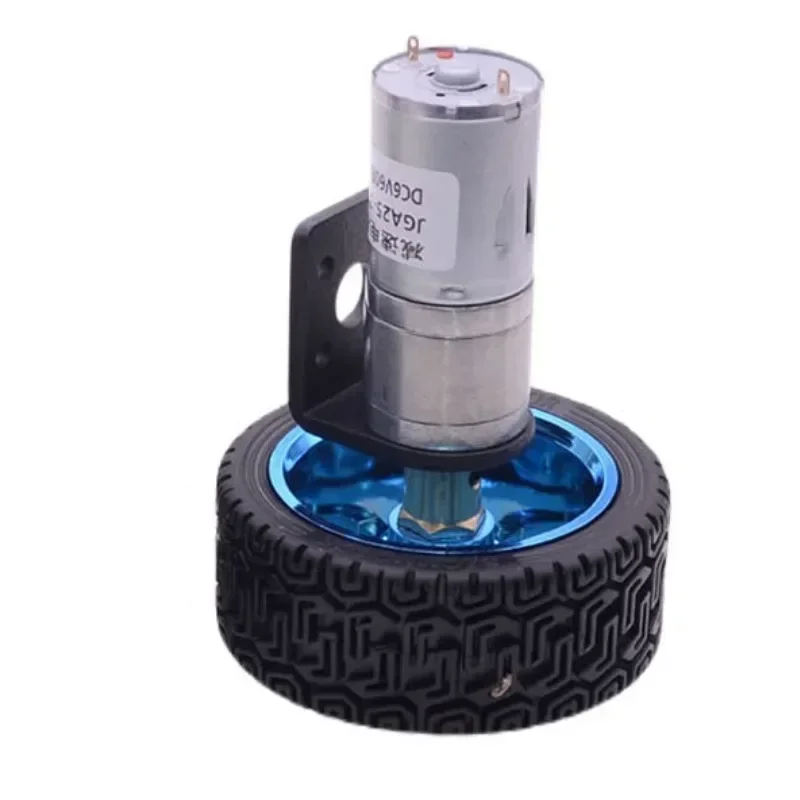 25GA-370 DC 6V 12V 24V Kodérový výstroj 4 mm hriadeľ s montážnou konzolou 65 mm koleso 12-1360 ot / min pre motorový motor