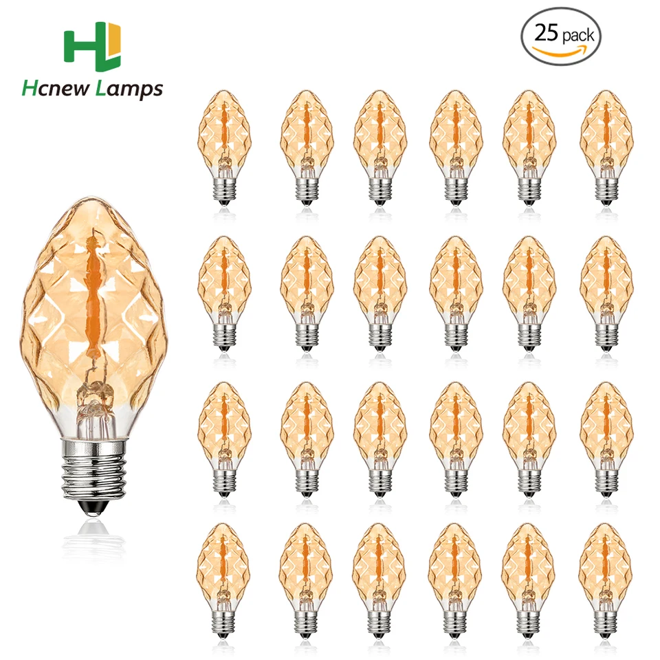 25ks C7 LED náhradné dekoratívne žiarovky E14 E12 0,5 W svietička svietidla pre vnútorné vonkajšie strunové svetlá Svadobná dekorácia